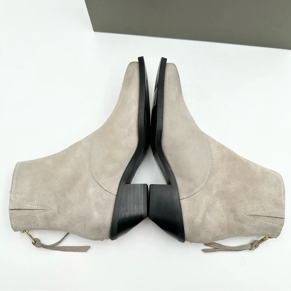 All Saints Lenora Suede Boots in Stone White - Picture 7 of 11
